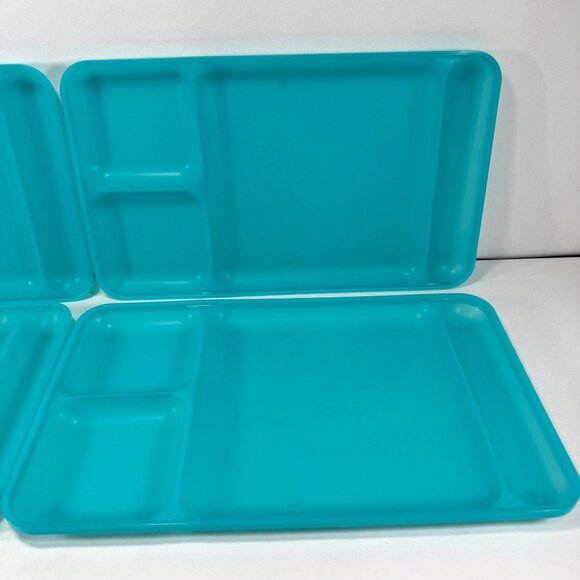 4 Tupperware Divided Dining Trays Lunch Camping Outdoor Plates - Picture 3 of 7